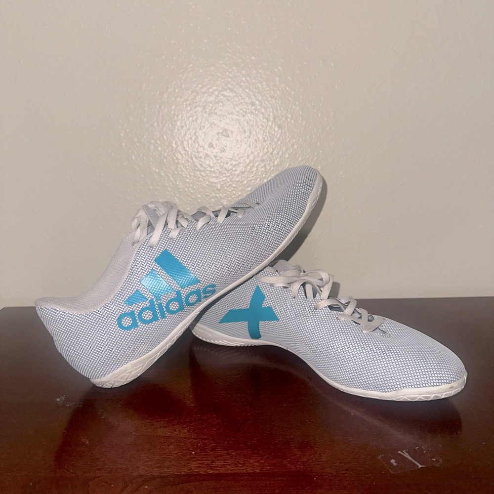 2017 Adidas X 17.4 IC Indoor Soccer S82405 White Blue Sneakers Shoes
